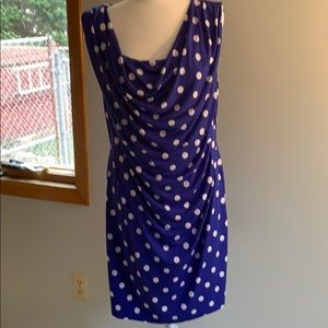 Ladies Ann Taylor Purple Polkadot dress